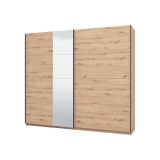 Guardaroba Grande Marrone Rovere Nodi 2 Ripiani Appendiabiti 245x217.5h cm, 2 Ante - Resiutta