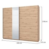Guardaroba Grande Marrone Rovere Nodi 2 Ripiani Appendiabiti 245x217.5h cm, 2 Ante - Resiutta