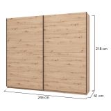 Guardaroba Grande Marrone Rovere Nodi 2 Ripiani Appendiabiti 245x217.5h cm, 2 Ante - Salemi