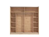 Guardaroba Grande Marrone Rovere Nodi 8 Ripiani Appendiabiti 217x210h cm, 2 Ante - Piateda