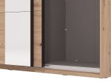Guardaroba Grande Marrone Rovere Nodi Nero Appendiabiti 2 Ripiani 145.5x217.5h cm, Apertura Scorrevole - Pasturo