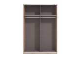 Guardaroba Grande Marrone Rovere Nodi Nero Appendiabiti 2 Ripiani 145.5x217.5h cm, Apertura Scorrevole - Tredozio