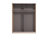 Guardaroba Grande Marrone Rovere Nodi Nero Appendiabiti 2 Ripiani 145.5x217.5h cm, Apertura Scorrevole - Vialone
