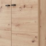 Guardaroba Grande Marrone Rovere Nodi Nero Appendiabiti 2 Ripiani 155x208h cm, 4 Vani - Soris