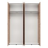 Guardaroba Grande Marrone Rovere Nodi Nero Appendiabiti 2 Ripiani 155x208h cm, 4 Vani - Soris