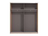 Guardaroba Grande Marrone Rovere Nodi Nero Appendiabiti 2 Ripiani 195x217.5h cm, Apertura Scorrevole - Cariano