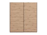 Guardaroba Grande Marrone Rovere Nodi Nero Appendiabiti 2 Ripiani 195x217.5h cm, Apertura Scorrevole - Cariano