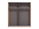 Guardaroba Grande Marrone Rovere Nodi Nero Appendiabiti 2 Ripiani 195x217.5h cm, Apertura Scorrevole - Porlezza