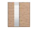 Guardaroba Grande Marrone Rovere Nodi Nero Appendiabiti 2 Ripiani 195x217.5h cm, Apertura Scorrevole - Porlezza