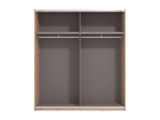 Guardaroba Grande Marrone Rovere Nodi Nero Appendiabiti 2 Ripiani 195x217.5h cm, Apertura Scorrevole - Siri