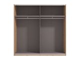 Guardaroba Grande Marrone Rovere Nodi Nero Appendiabiti 2 Ripiani 220x217.5h cm, 4 Vani - Nucetto