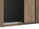 Guardaroba Grande Marrone Rovere Nodi Nero Appendiabiti 2 Ripiani 220x217.5h cm, 4 Vani - Nucetto