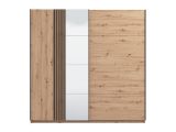 Guardaroba Grande Marrone Rovere Nodi Nero Appendiabiti 2 Ripiani 220x217.5h cm, 4 Vani - Nucetto
