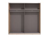 Guardaroba Grande Marrone Rovere Nodi Nero Appendiabiti 2 Ripiani 220x217.5h cm, Apertura Scorrevole - Spartano