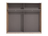 Guardaroba Grande Marrone Rovere Nodi Nero Appendiabiti 2 Ripiani 245x217.5h cm, Apertura Scorrevole - Peio