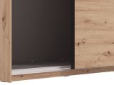 Guardaroba Grande Marrone Rovere Nodi Nero Appendiabiti 2 Ripiani 245x217.5h cm, Apertura Scorrevole - Peio