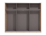 Guardaroba Grande Marrone Rovere Nodi Nero Appendiabiti 2 Ripiani 267x217h cm, Apertura Scorrevole - Tures