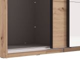 Guardaroba Grande Marrone Rovere Nodi Nero Appendiabiti 2 Ripiani 267x217h cm, Apertura Scorrevole - Tures