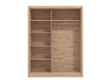 Guardaroba Grande Marrone Rovere Nodi Nero Appendiabiti 5 Ripiani 166x215.5h cm, Apertura Scorrevole - Faedis