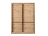 Guardaroba Grande Marrone Rovere Nodi Nero Appendiabiti 5 Ripiani 166x215.5h cm, Apertura Scorrevole - Faedis