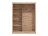 Guardaroba Grande Marrone Rovere Nodi Nero Appendiabiti 5 Ripiani 166x215.5h cm, Apertura Scorrevole - Musso