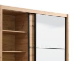 Guardaroba Grande Marrone Rovere Nodi Nero Appendiabiti 5 Ripiani 166x215.5h cm, Apertura Scorrevole - Musso