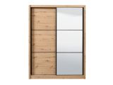 Guardaroba Grande Marrone Rovere Nodi Nero Appendiabiti 5 Ripiani 166x215.5h cm, Apertura Scorrevole - Musso