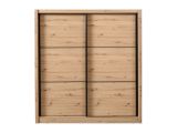 Guardaroba Grande Marrone Rovere Nodi Nero Appendiabiti 5 Ripiani 213x215.5h cm, Apertura Scorrevole - Dugnano