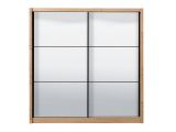 Guardaroba Grande Marrone Rovere Nodi Nero Appendiabiti 5 Ripiani 213x215.5h cm, Apertura Scorrevole - Godrano