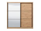 Guardaroba Grande Marrone Rovere Nodi Nero Appendiabiti 5 Ripiani 213x215.5h cm, Apertura Scorrevole - Pelago