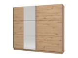 Guardaroba Grande Marrone Rovere Nodi Trasparente Appendiabiti 8 Ripiani 236.5x210h cm, Apertura Scorrevole - Sorgono