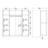 Guardaroba grande Monique, Mobile camera da letto, Cabina armadio portabiti, Armadio appendiabiti, 62x196 h200 cm, Bianco