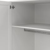 Guardaroba grande Monique, Mobile camera da letto, Cabina armadio portabiti, Armadio appendiabiti, 62x196 h200 cm, Bianco