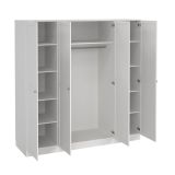Guardaroba grande Monique, Mobile camera da letto, Cabina armadio portabiti, Armadio appendiabiti, 62x196 h200 cm, Bianco
