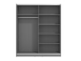 Guardaroba Grande Nero Antracite 5 Ripiani Appendiabiti 179x210h cm, 2 Ante - Cerchio