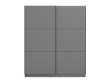 Guardaroba Grande Nero Antracite 5 Ripiani Appendiabiti 179x210h cm, 2 Ante - Cerchio