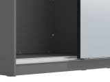 Guardaroba Grande Nero Antracite 5 Ripiani Appendiabiti 179x210h cm, 2 Ante - Verzino
