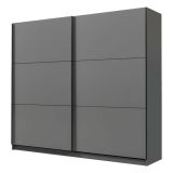 Guardaroba Grande Nero Antracite 8 Ripiani Appendiabiti 217x210h cm, 2 Ante - Piateda