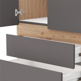 Guardaroba Grande Nero Antracite Marrone 3 Ripiani 3 Cassetti 155x208h cm, Appendiabiti - Ushuaia