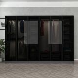 Guardaroba Grande Nero Antracite Nero Fume Appendiabiti 10 Ripiani 270x210h cm, 6 Ante - Nogaro