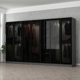 Guardaroba Grande Nero Antracite Nero Fume Appendiabiti 7 Ripiani 315x210h cm, 7 Ante - Prunetto