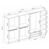 Guardaroba Grande Nero Antracite Nero Fume Appendiabiti 7 Ripiani 315x210h cm, 7 Ante - Prunetto