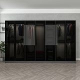 Guardaroba Grande Nero Antracite Nero Fume Appendiabiti 7 Ripiani 315x210h cm, 7 Ante - Prunetto