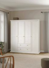 Guardaroba grande Pauline, Mobile camera da letto, Cabina armadio portabiti, Armadio appendiabiti, 181x61 h201 cm, Bianco