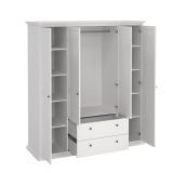 Guardaroba grande Pauline, Mobile camera da letto, Cabina armadio portabiti, Armadio appendiabiti, 181x61 h201 cm, Bianco