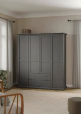 Guardaroba grande Pauline, Mobile camera da letto, Cabina armadio portabiti, Armadio appendiabiti, 181x61 h201 cm, Grigio