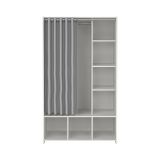 Guardaroba grande Roselle, Mobile camera da letto, Cabina armadio portabiti, Armadio appendiabiti, 105x48 h180 cm, Bianco e Grigio