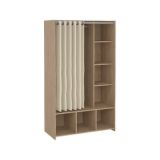 Guardaroba grande Roselle, Mobile camera da letto, Cabina armadio portabiti, Armadio appendiabiti, 105x48 h180 cm, Rovere e Beige