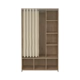 Guardaroba grande Roselle, Mobile camera da letto, Cabina armadio portabiti, Armadio appendiabiti, 105x48 h180 cm, Rovere e Beige