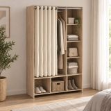 Guardaroba grande salvaspazio rovere e beige 105x180h cm - Jal